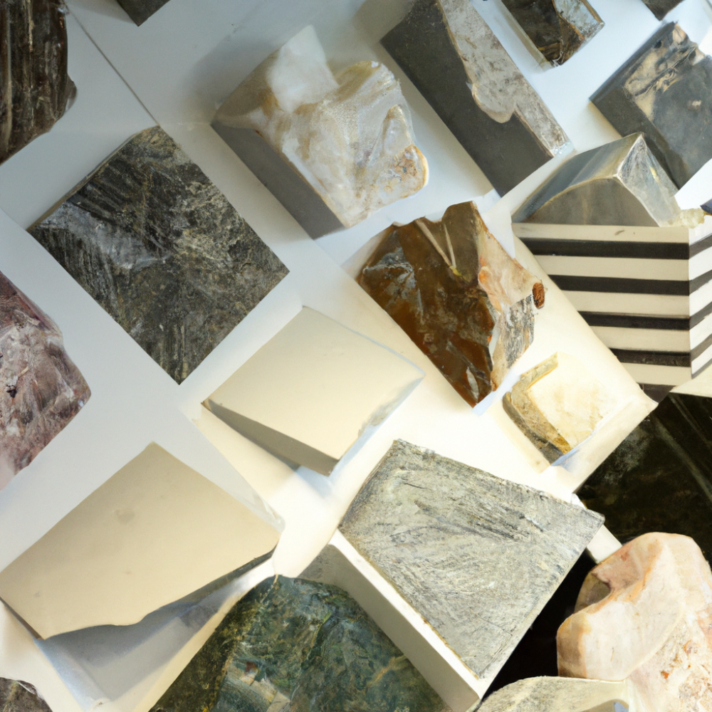 Exhibition showing different kinds of Natural Stones in their raw form.